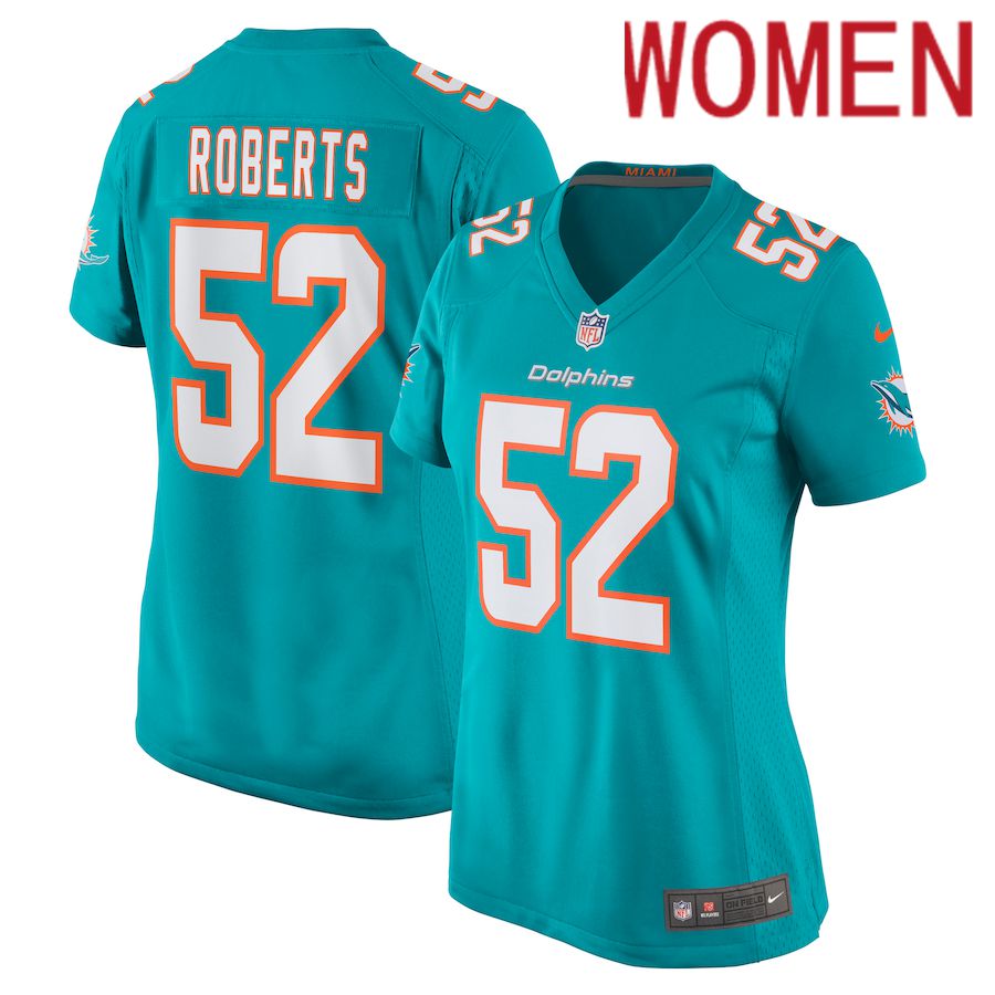 Women Miami Dolphins 52 Elandon Roberts Nike Green Game Player NFL Jersey